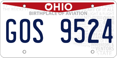 OH license plate GOS9524