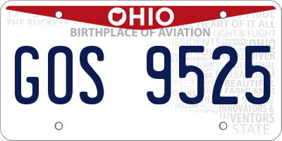 OH license plate GOS9525