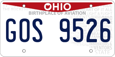 OH license plate GOS9526