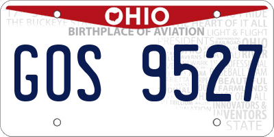 OH license plate GOS9527