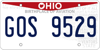 OH license plate GOS9529