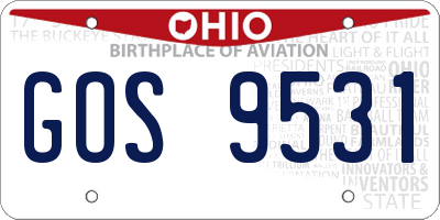 OH license plate GOS9531