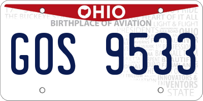 OH license plate GOS9533