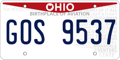 OH license plate GOS9537