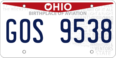 OH license plate GOS9538