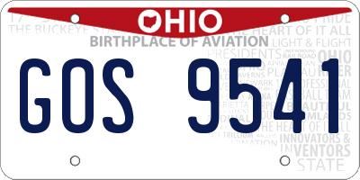 OH license plate GOS9541