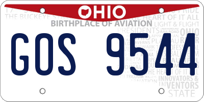 OH license plate GOS9544