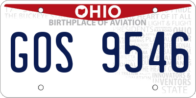 OH license plate GOS9546