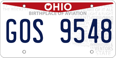 OH license plate GOS9548