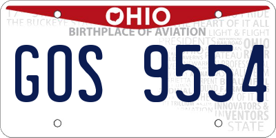 OH license plate GOS9554