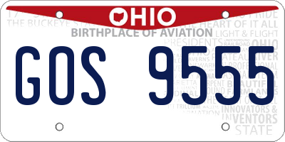 OH license plate GOS9555