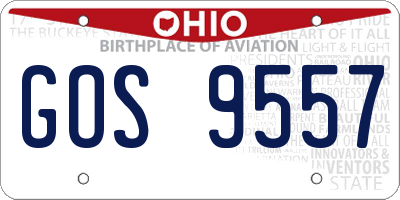 OH license plate GOS9557