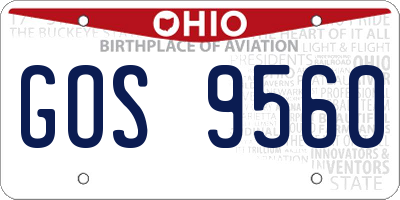OH license plate GOS9560