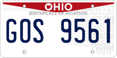 OH license plate GOS9561