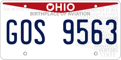 OH license plate GOS9563