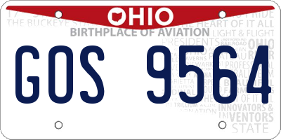 OH license plate GOS9564