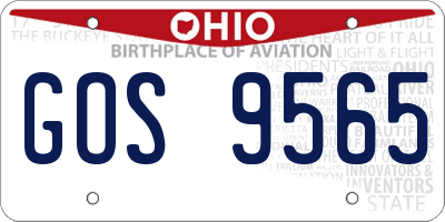 OH license plate GOS9565