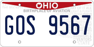 OH license plate GOS9567