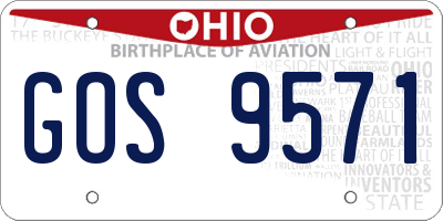 OH license plate GOS9571