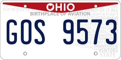 OH license plate GOS9573