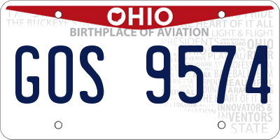 OH license plate GOS9574