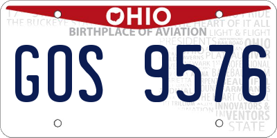 OH license plate GOS9576
