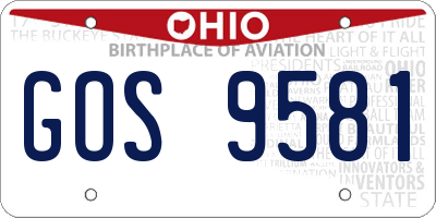 OH license plate GOS9581