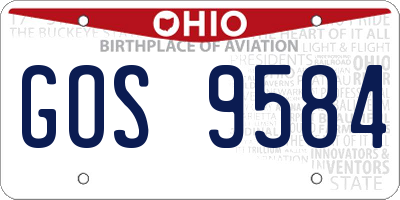 OH license plate GOS9584