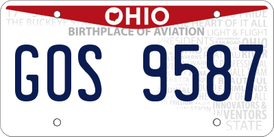 OH license plate GOS9587