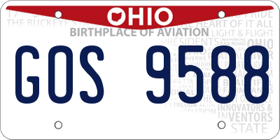 OH license plate GOS9588