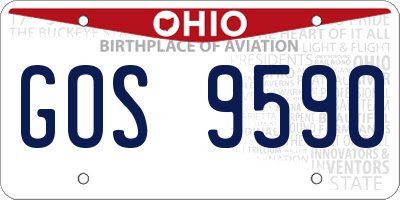 OH license plate GOS9590