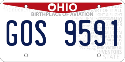 OH license plate GOS9591