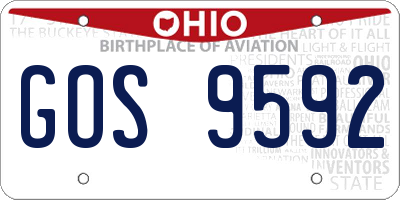 OH license plate GOS9592