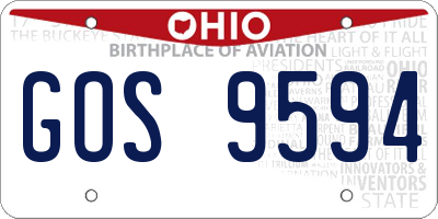 OH license plate GOS9594
