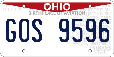 OH license plate GOS9596