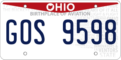 OH license plate GOS9598