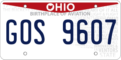 OH license plate GOS9607