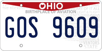 OH license plate GOS9609