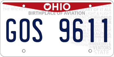 OH license plate GOS9611