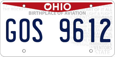 OH license plate GOS9612