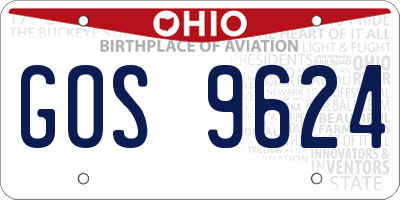 OH license plate GOS9624