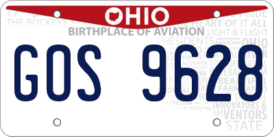 OH license plate GOS9628