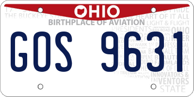 OH license plate GOS9631