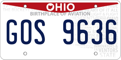 OH license plate GOS9636