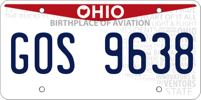 OH license plate GOS9638