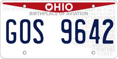 OH license plate GOS9642