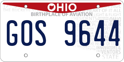 OH license plate GOS9644