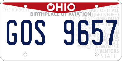 OH license plate GOS9657