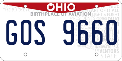 OH license plate GOS9660
