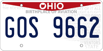 OH license plate GOS9662